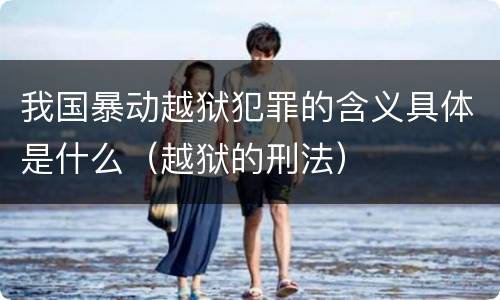 我国暴动越狱犯罪的含义具体是什么（越狱的刑法）