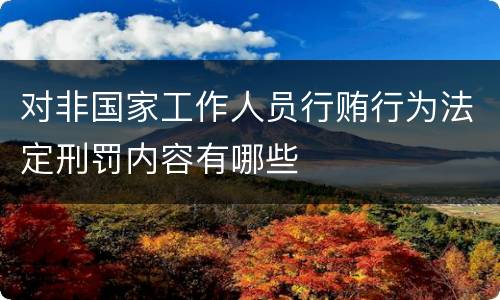 对非国家工作人员行贿行为法定刑罚内容有哪些