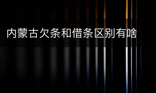 内蒙古欠条和借条区别有啥