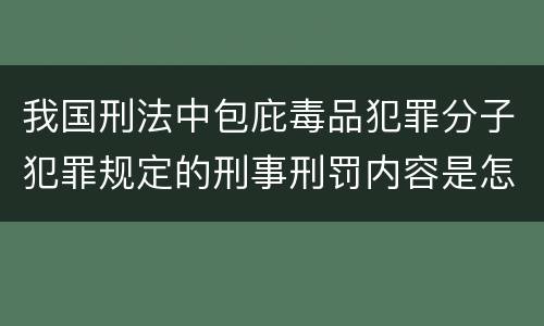 我国刑法中包庇毒品犯罪分子犯罪规定的刑事刑罚内容是怎样的