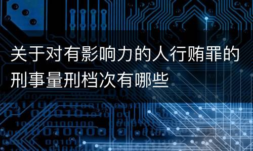 关于对有影响力的人行贿罪的刑事量刑档次有哪些