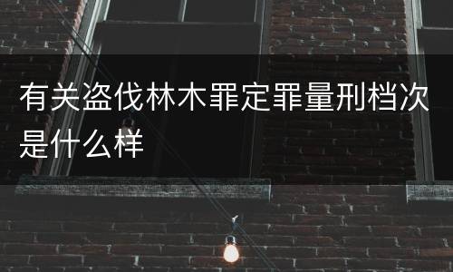 有关盗伐林木罪定罪量刑档次是什么样