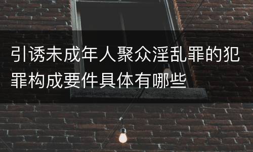 引诱未成年人聚众淫乱罪的犯罪构成要件具体有哪些