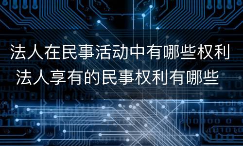 法人在民事活动中有哪些权利 法人享有的民事权利有哪些