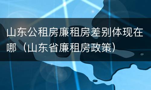 山东公租房廉租房差别体现在哪（山东省廉租房政策）