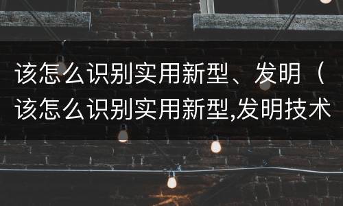 该怎么识别实用新型、发明（该怎么识别实用新型,发明技术）