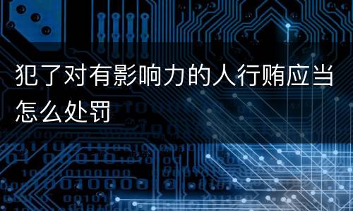 犯了对有影响力的人行贿应当怎么处罚