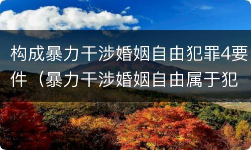 构成暴力干涉婚姻自由犯罪4要件（暴力干涉婚姻自由属于犯罪吗）