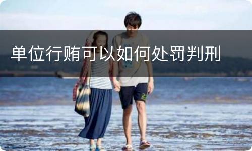 单位行贿可以如何处罚判刑