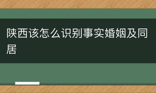 陕西该怎么识别事实婚姻及同居