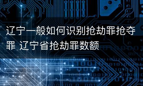 辽宁一般如何识别抢劫罪抢夺罪 辽宁省抢劫罪数额