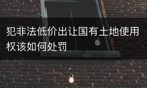 犯非法低价出让国有土地使用权该如何处罚
