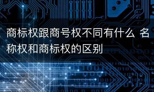 商标权跟商号权不同有什么 名称权和商标权的区别