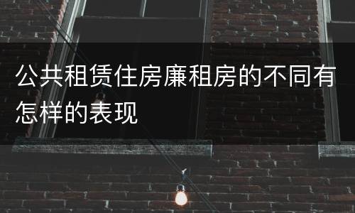 公共租赁住房廉租房的不同有怎样的表现