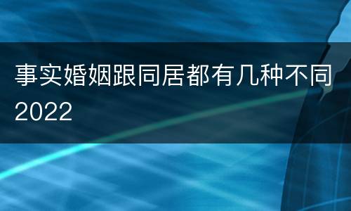 事实婚姻跟同居都有几种不同2022
