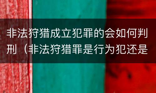 非法狩猎成立犯罪的会如何判刑（非法狩猎罪是行为犯还是结果犯）