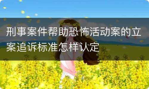 刑事案件帮助恐怖活动案的立案追诉标准怎样认定