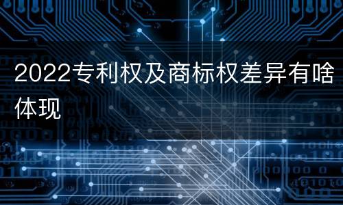 2022专利权及商标权差异有啥体现