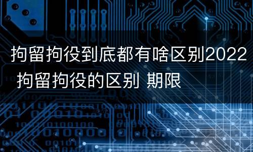 拘留拘役到底都有啥区别2022 拘留拘役的区别 期限