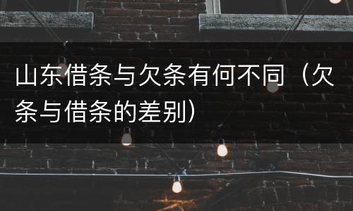 山东借条与欠条有何不同（欠条与借条的差别）