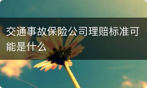 交通事故保险公司理赔标准可能是什么