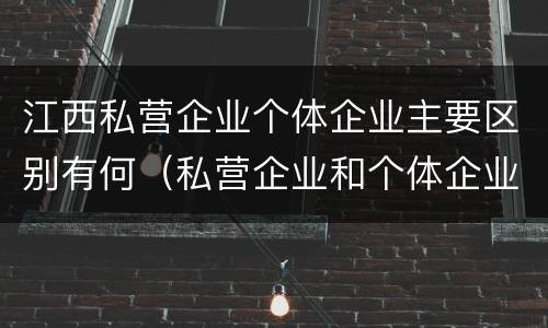 江西私营企业个体企业主要区别有何（私营企业和个体企业）