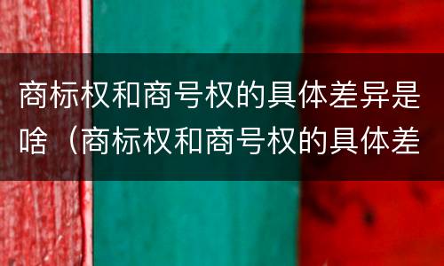商标权和商号权的具体差异是啥（商标权和商号权的具体差异是啥意思）