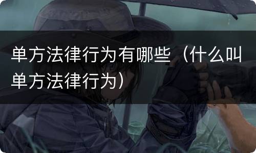 单方法律行为有哪些（什么叫单方法律行为）