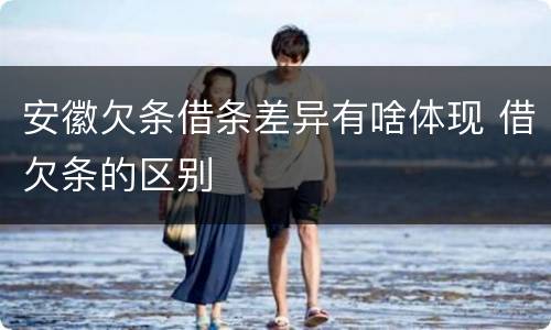 安徽欠条借条差异有啥体现 借欠条的区别