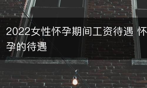 2022女性怀孕期间工资待遇 怀孕的待遇