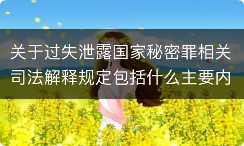 关于过失泄露国家秘密罪相关司法解释规定包括什么主要内容
