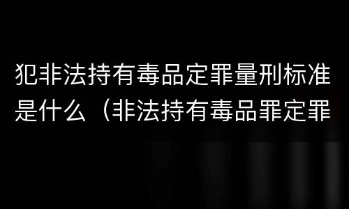犯非法持有毒品定罪量刑标准是什么（非法持有毒品罪定罪量刑）