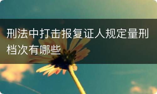 刑法中打击报复证人规定量刑档次有哪些