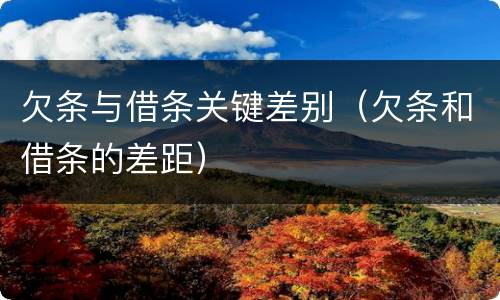 欠条与借条关键差别（欠条和借条的差距）