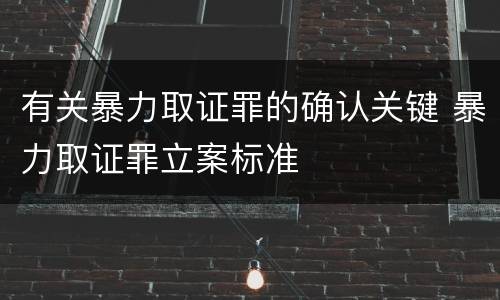 有关暴力取证罪的确认关键 暴力取证罪立案标准