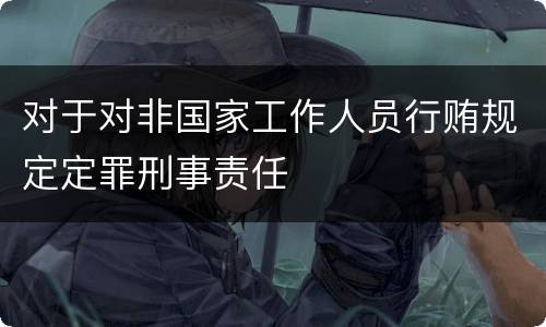 对于对非国家工作人员行贿规定定罪刑事责任