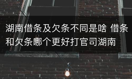 湖南借条及欠条不同是啥 借条和欠条哪个更好打官司湖南