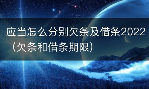 应当怎么分别欠条及借条2022（欠条和借条期限）