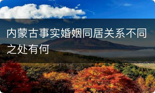 内蒙古事实婚姻同居关系不同之处有何