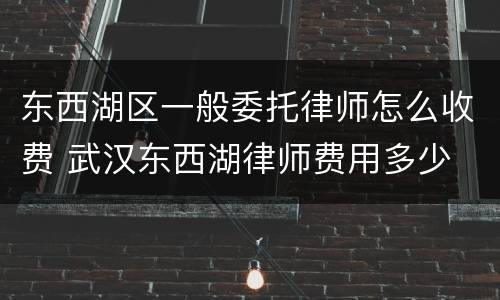 东西湖区一般委托律师怎么收费 武汉东西湖律师费用多少