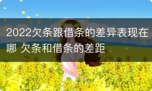2022欠条跟借条的差异表现在哪 欠条和借条的差距
