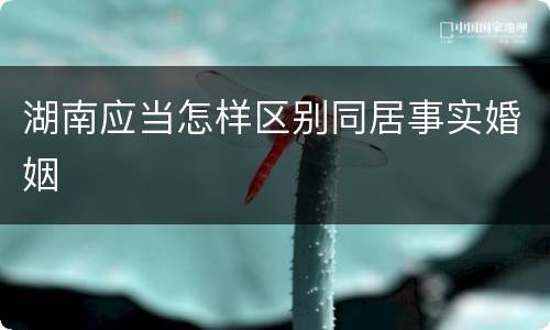 湖南应当怎样区别同居事实婚姻