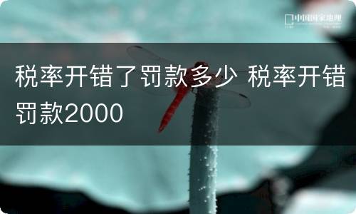 税率开错了罚款多少 税率开错罚款2000