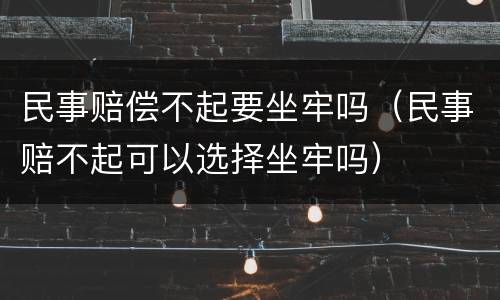 民事赔偿不起要坐牢吗（民事赔不起可以选择坐牢吗）