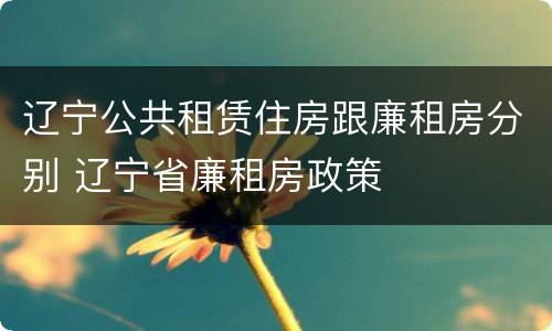 辽宁公共租赁住房跟廉租房分别 辽宁省廉租房政策