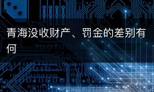 青海没收财产、罚金的差别有何