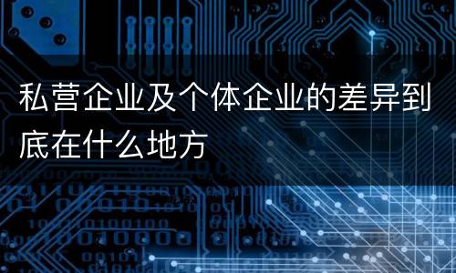 私营企业及个体企业的差异到底在什么地方