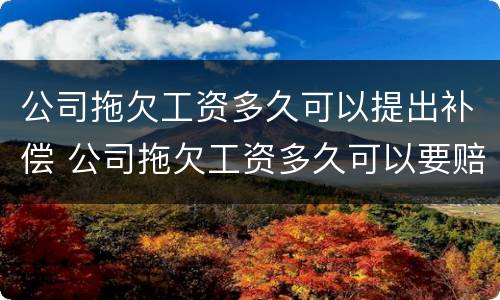 公司拖欠工资多久可以提出补偿 公司拖欠工资多久可以要赔偿
