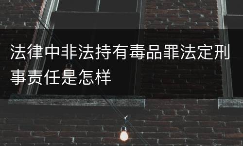 法律中非法持有毒品罪法定刑事责任是怎样