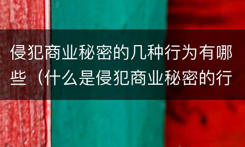 侵犯商业秘密的几种行为有哪些（什么是侵犯商业秘密的行为）